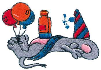 New Years Mouse Machine Embroidery Design