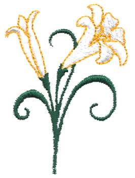 Easter Lily Machine Embroidery Design