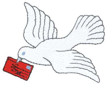 Dove With Letter Machine Embroidery Design