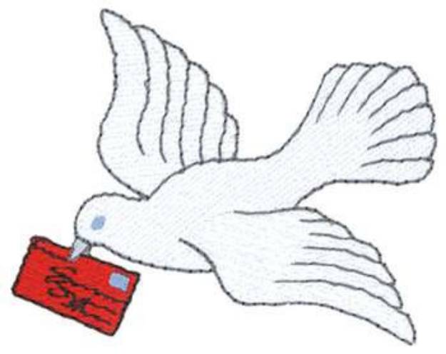 Picture of Dove With Letter Machine Embroidery Design