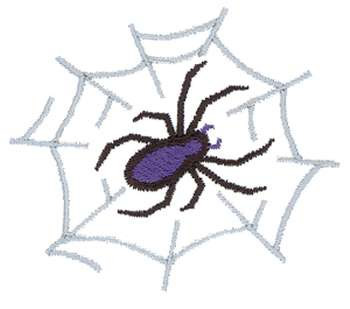Spider With Web Machine Embroidery Design