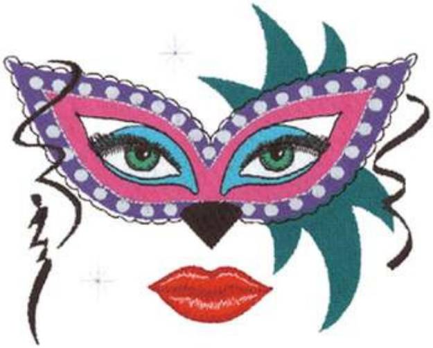Picture of Mardi Gras Mask Machine Embroidery Design
