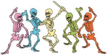 Dancing Skeletons Machine Embroidery Design