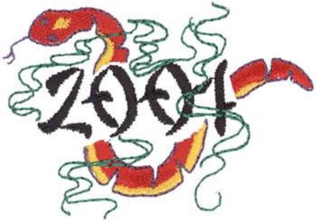 Picture of Year Of The Snake Machine Embroidery Design