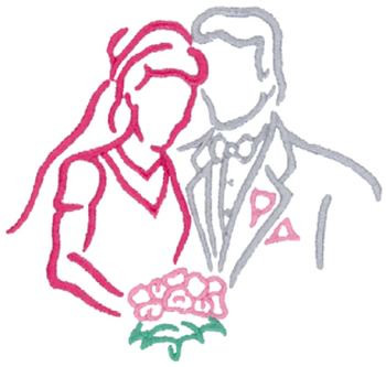 Bride And Groom Machine Embroidery Design