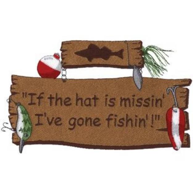 Picture of Fishing Sign Machine Embroidery Design