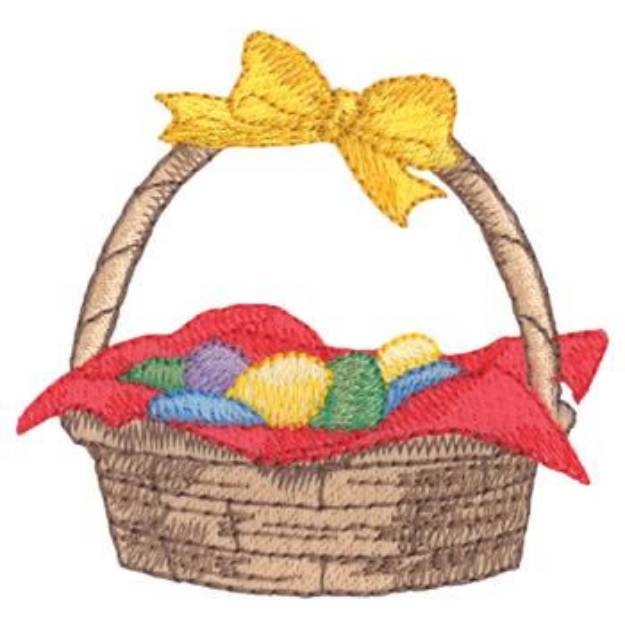 Picture of Easter Basket W/ Eggs Machine Embroidery Design