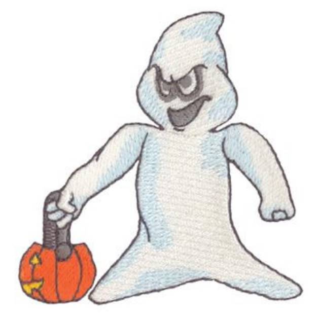 Picture of Ghost With Pumpkin Machine Embroidery Design