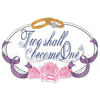 Two Shall Become One Machine Embroidery Design