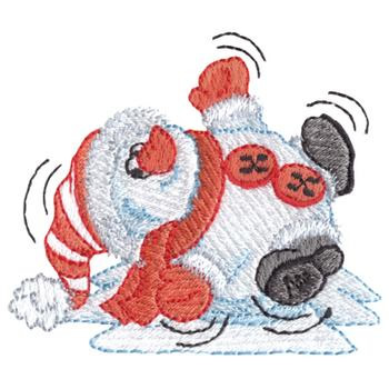 Snowman Playing Machine Embroidery Design