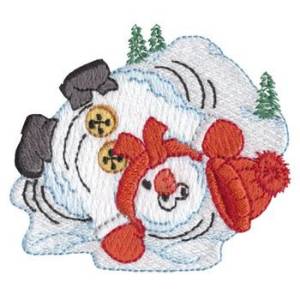 Picture of Snowman Rolling Down Hill Machine Embroidery Design