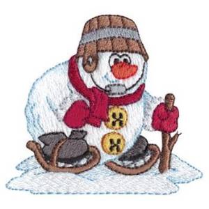 Picture of Snowman W/ Snow Shoes Machine Embroidery Design