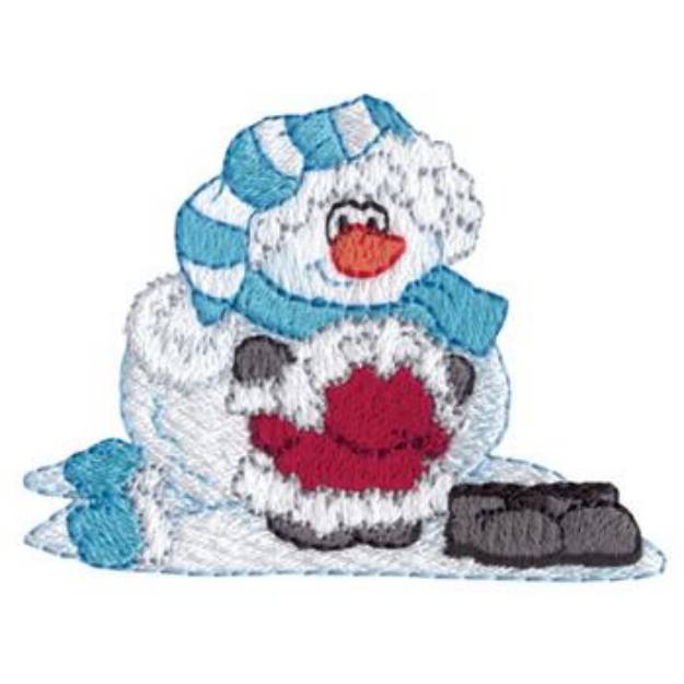 Picture of Snowman With Eskimo Machine Embroidery Design