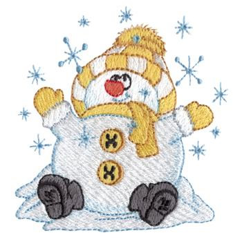 Snowman and Snowflakes Machine Embroidery Design