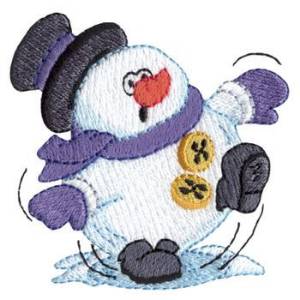 Picture of Snowman Slipping Machine Embroidery Design