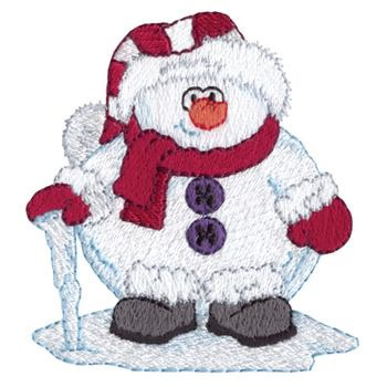 Snowman With Icicle Machine Embroidery Design