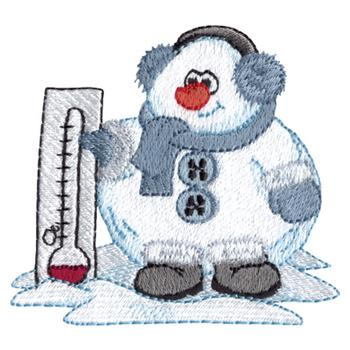 Snowman W/ Thermometer Machine Embroidery Design