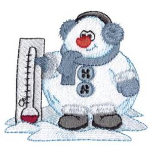 Picture of Snowman W/ Thermometer Machine Embroidery Design