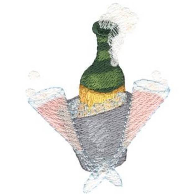 Picture of Champagne Machine Embroidery Design