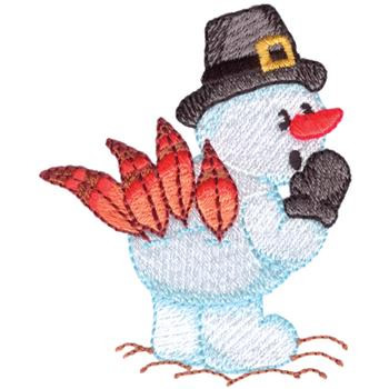 Thanksgiving Snowman Machine Embroidery Design