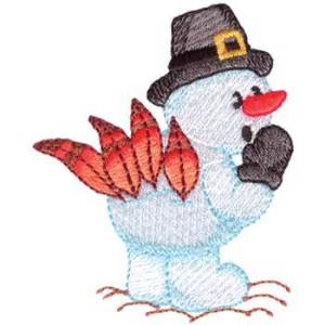 Picture of Thanksgiving Snowman Machine Embroidery Design