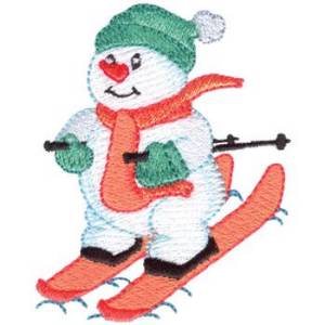 Picture of Snowman Skiing Machine Embroidery Design