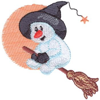 Witch Snowman Machine Embroidery Design