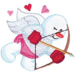 Picture of Cupid Snowman Machine Embroidery Design