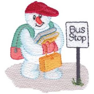 Picture of Back To School Snowman Machine Embroidery Design