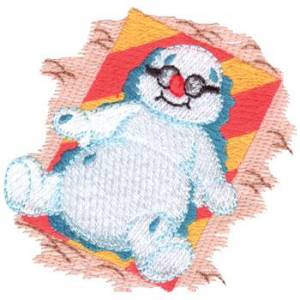 Picture of Sunbathing Snowman Machine Embroidery Design