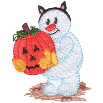Snowman W/ Pumpkin Machine Embroidery Design