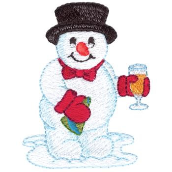 New Years Eve Snowman Machine Embroidery Design