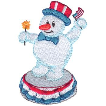 4th Of July Snowman Machine Embroidery Design