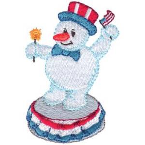 Picture of 4th Of July Snowman Machine Embroidery Design