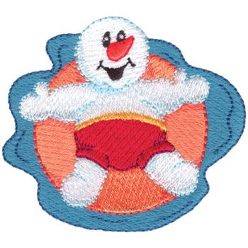 Snowman Inner Tubing Machine Embroidery Design
