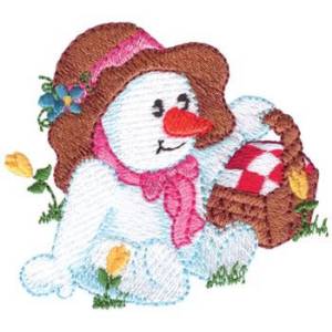 Picture of Picnicing Snowman Machine Embroidery Design