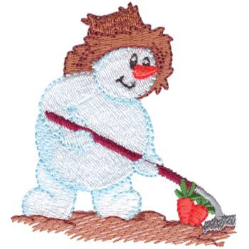 Gardening Snowman Machine Embroidery Design
