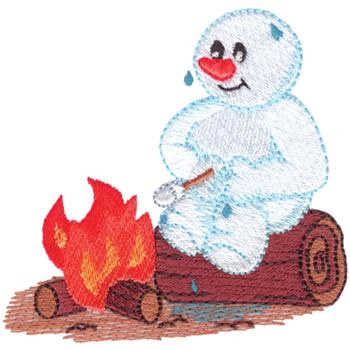 Snowman Camping Machine Embroidery Design