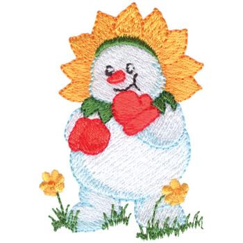 Flower Snowman Machine Embroidery Design