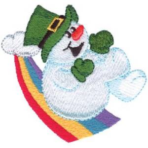 Picture of St. Pattys Day Snowman Machine Embroidery Design