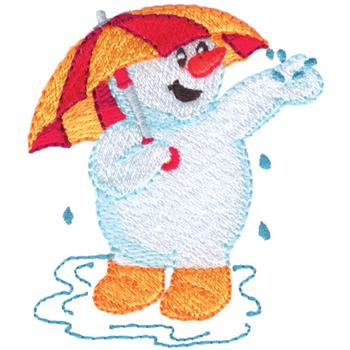 Rainshower Snowman Machine Embroidery Design