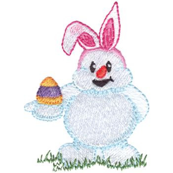 Easter Bunny Snowman Machine Embroidery Design