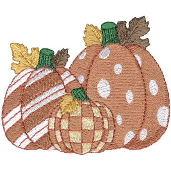 Patterned Pumpkins Machine Embroidery Design