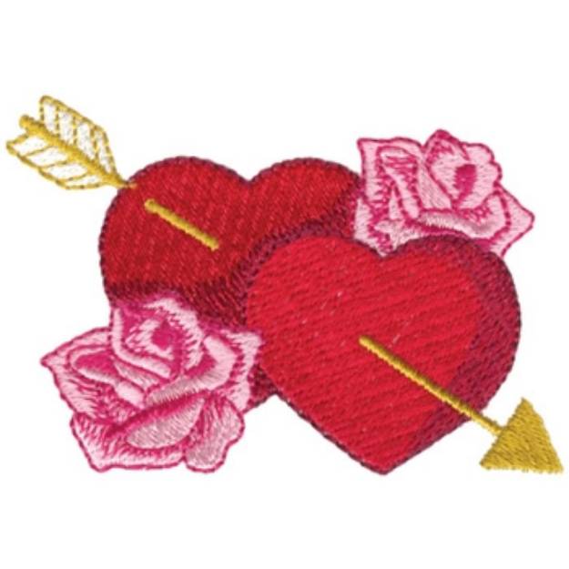 Picture of Hearts & Roses Machine Embroidery Design