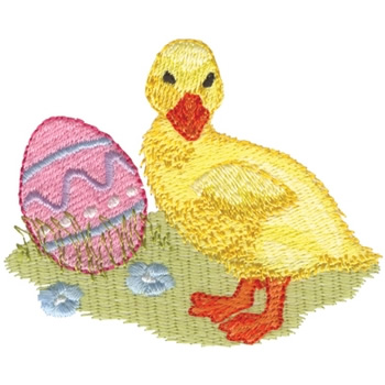 Duckling W/Easter Egg Machine Embroidery Design