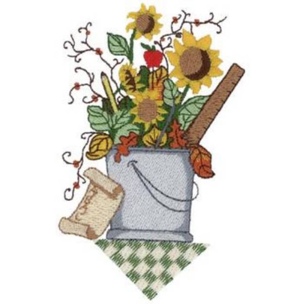 Picture of Fall Flower Arrangement Machine Embroidery Design