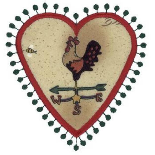 Picture of Applique Heart Machine Embroidery Design