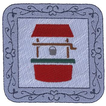 Wishing Well Square Machine Embroidery Design