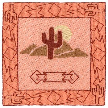 Cactus Square Machine Embroidery Design