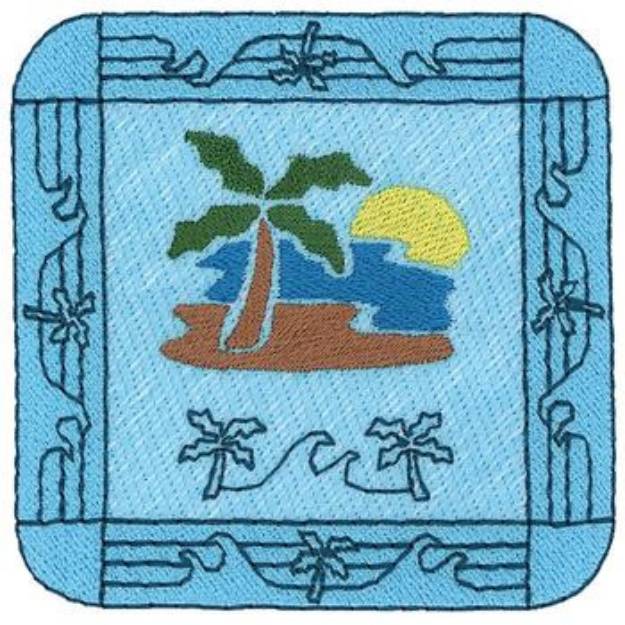 Picture of Tropical Island Square Machine Embroidery Design
